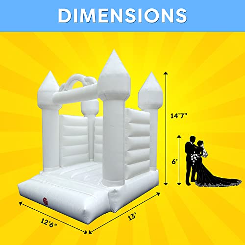 Pogo Bounce House White Inflatable Wedding Castle 13x12x14.5 ft