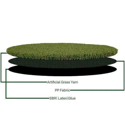 Ottomanson Artificial Turf Golf Hitting Mat Green