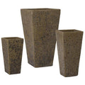 Emissary Bubble Yellow Stoneware Square Planters Set of 3 17in L x 31.5in H