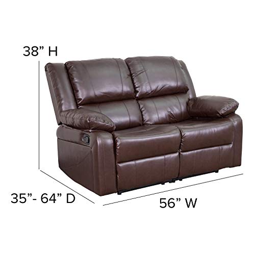Flash Furniture Harmony Series Brown LeatherSoft Loveseat with Recliners