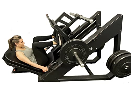 SB Fitness Equipment SB-LP2500 Commercial Grade Adjustable Plate Loaded Leg Press and Calf Raise Machine Matte Black