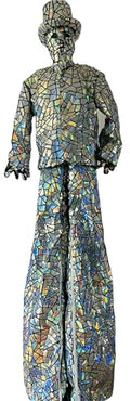 HoHoHuo Silver Mirror Man Performance Costume XLarge