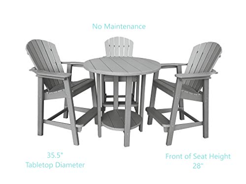 Phat Tommy Outdoor High Top Table and Chairs Set Grey