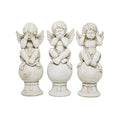Deco 79 Magnesium Oxide Biblical Angel Garden Sculpture Set of 3 White 11"W, 29"H