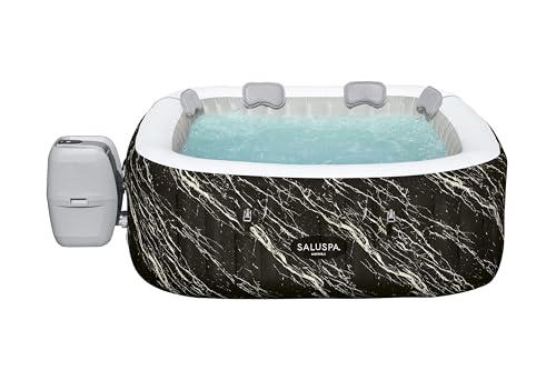 Bestway SaluSpa Hawaii EnergySense Smart Luxe AirJet Inflatable Hot Tub Spa Black Marble