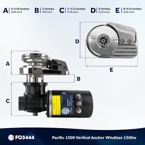 Five Oceans Vertical Windlass Kit 1500W 12V DC Silver/Black