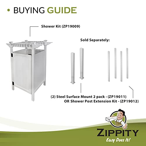 Zippity Outdoor Products ZP19009 Hampton Outdoor Shower Enclosure White