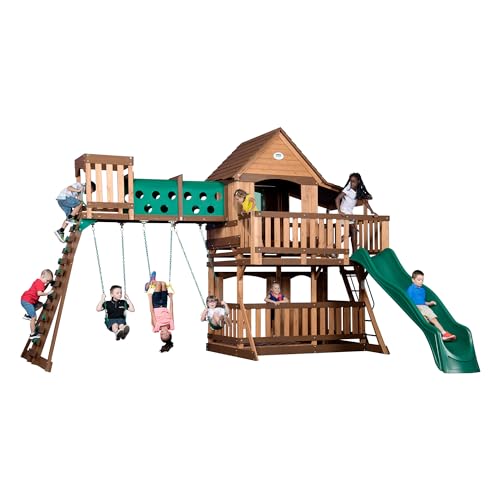 Backyard Discovery Woodridge Elite Cedar Swing Set Light Brown