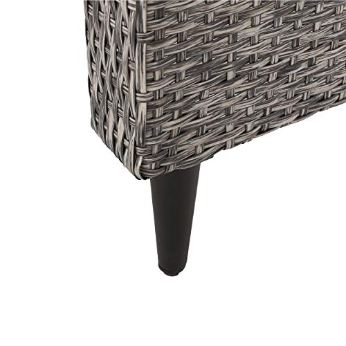 Christopher Knight Home Murdock Outdoor Recliner with Cushion Wicker Mixed Black/Dark Gray Set of 2