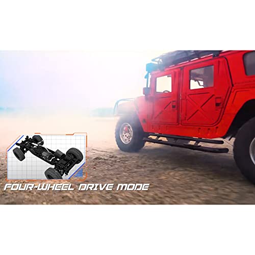 1/10 US GM Hummer H1 Military Truck 4WD Crawler RTR Red