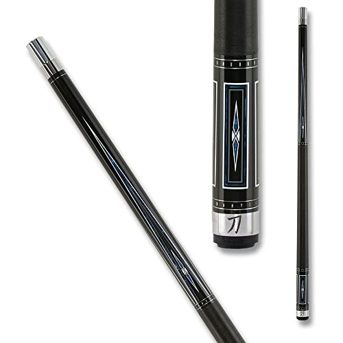 KATANA KAT16 Pool Cue Black Stained with Colorful Inlays - 19oz