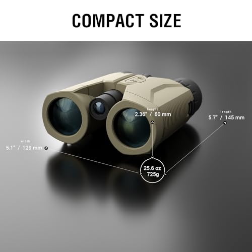 theOpticGuru ATN 10x42 Laser Ballistics Binocular with Rangefinder, Bluetooth, and Mobile App Sand