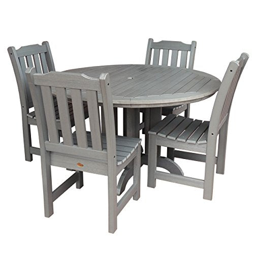 Highwood Lehigh 5-Piece Round Dining Set Coastal Teak