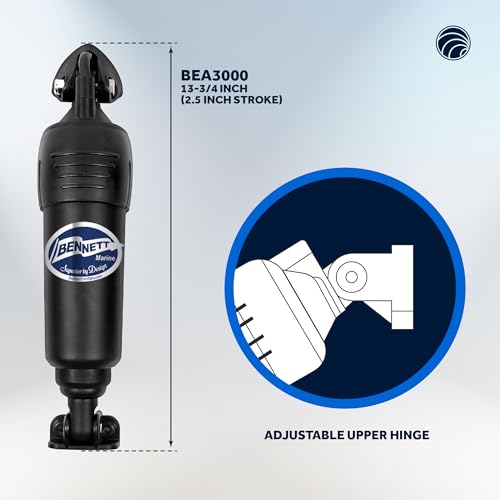 Bennett Marine Bolt Electric Trim Tab System 12" x 12" Complete Kit Black and Silver
