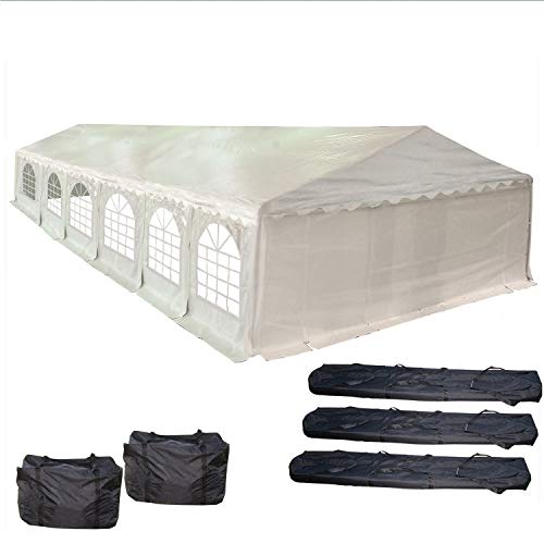 DELTA 40'x20' Heavy Duty PE Party Tent with Waterproof Top and Removable Sidewalls White