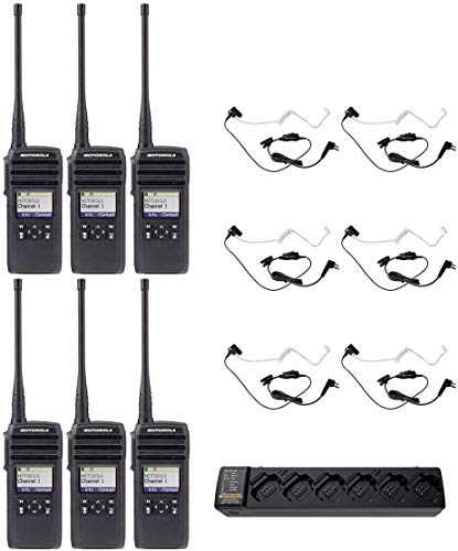 SR-Moto DTR700 50 Channel 1W 900MHz Digital Two Way Radio with Headset & Charger 6 Pack