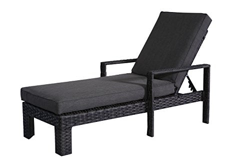 Teva Furniture Bora Bora Two-Tone Wicker Rattan Chaise Lounge Grey