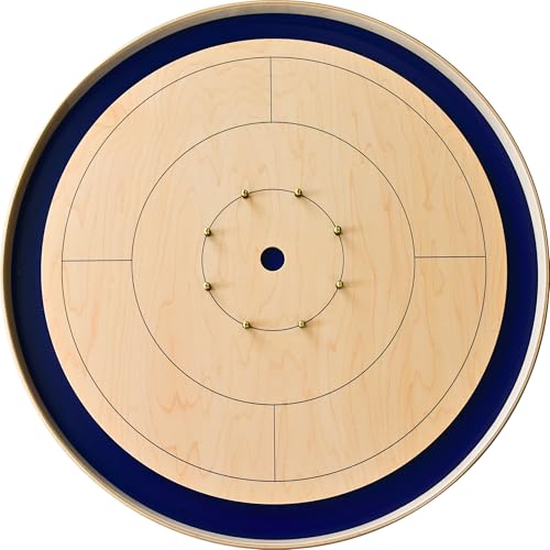 Crokinole Canada Royal Blue Tournament Crokinole Board Game Set Brown & Blue