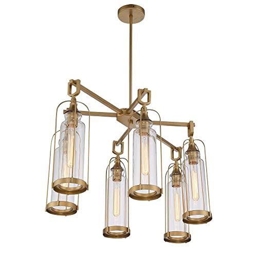 Eurofase Yasmin 6 Light Outdoor Pendant Vintage Style Aged Gold 17.75" Tall 19.5" Wide