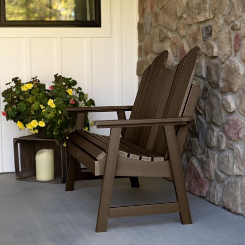 Highwood Hamilton 4ft Dining Height Adirondack Bench Weathered Acorn