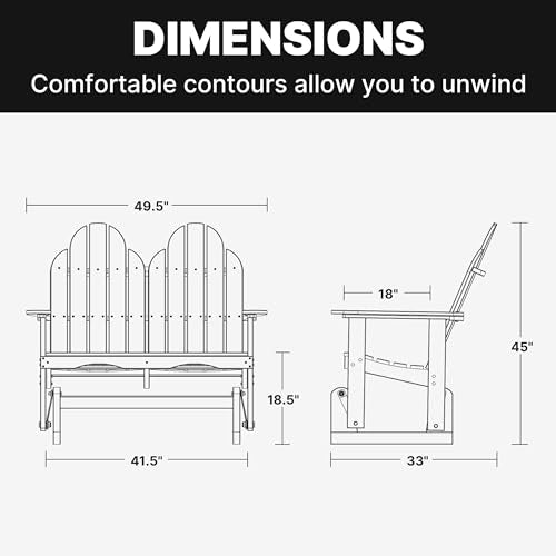 Wildridge Classic Adirondack Glider Cardinal Red