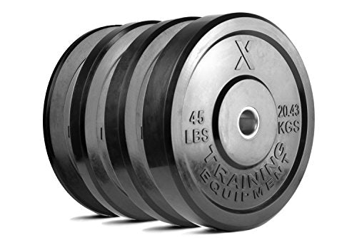 X Training Equipment Premium Black Bumper Plate Set: 230lb