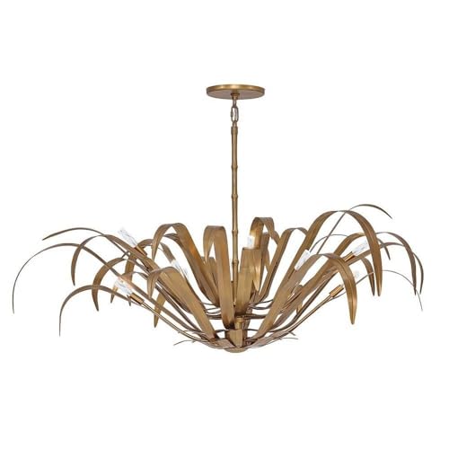 Eurofase Kagra 12 Light Pendant Modern Style 21 Inches Tall 56 Inches Wide Brass