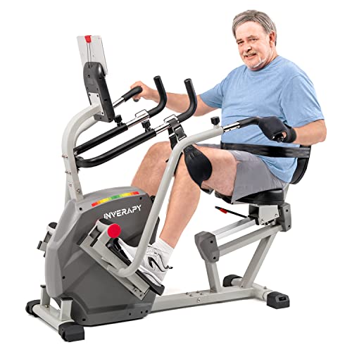 Inverapy Recumbent Cross Trainer with Swivel Seat & Leg Harness White/Gray/Black