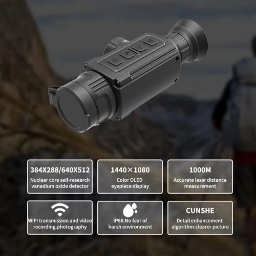 GOYOJO Night Vision Monocular Thermal Imager with Laser Range 640x512 for Hunting and Surveillance C19L Laser Ranging