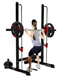 MiM USA Compact Smith Machine and Squat Rack Pro Black and Red