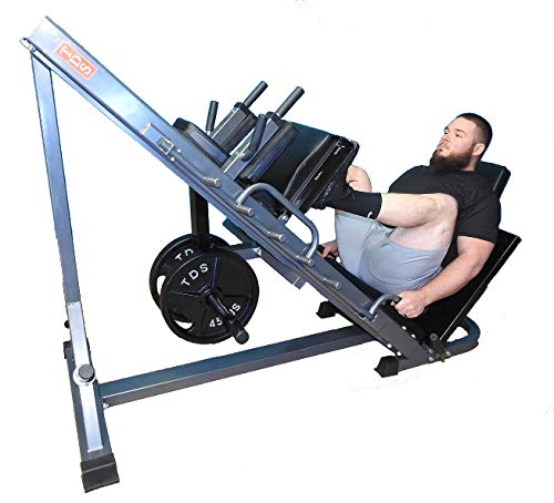 TDS 4-Way Hip Sled Leg Press HACK Squat Calf Raise DLX Pads Grey & Black