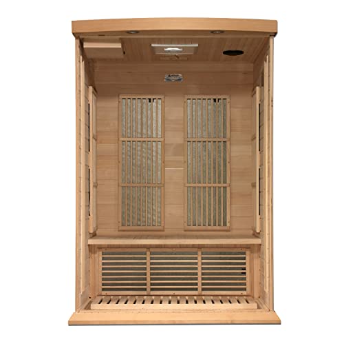 DYNAMIC SAUNAS Maxxus MX-K206-01 Elite 2-Person Near Zero EMF FAR Infrared Sauna Natural Wood Finish