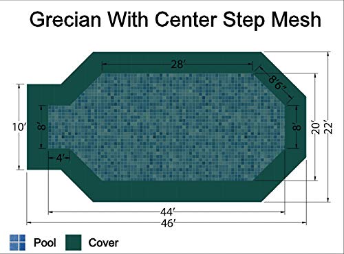 Loop-Loc Safety Pool Cover 20x40 Rectangle Super Dense II Mesh Green