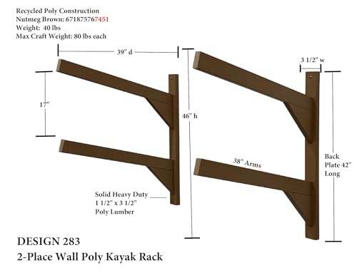 Log Kayak Rack Wall Kayak Holder Nutmeg Brown