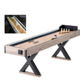 VEVOR 9ft LED Shuffleboard Table & Bowling Combo Black + Brown