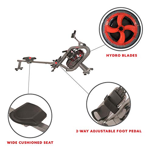 Sunny Health & Fitness Phantom Hydro Water Rowing Machine - SF-RW5910 Black