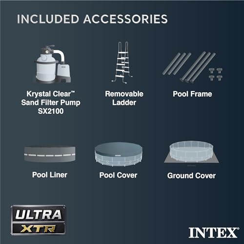Intex Ultra XTR Deluxe Above Ground Swimming Pool Set Gray