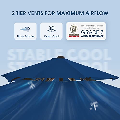 BLUU REDWOOD 11 FT Offset Cantilever Patio Umbrella Classic Blue