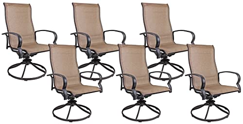 Garden Elements Outdoor Bellevue Metal Aluminum Patio Chair Sling Rocker Brown