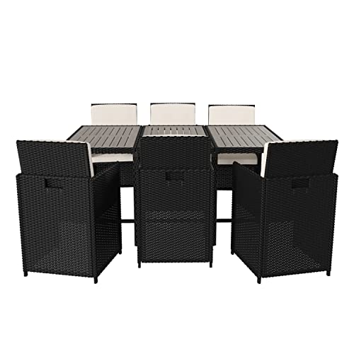Taylor & Logan Somerville 7 Piece Patio Dining Set Gray/Black
