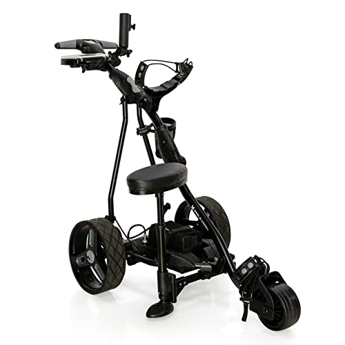 Eagle Caddy Lithium Battery Electric Golf Push Cart with Remote Control Black/Grey