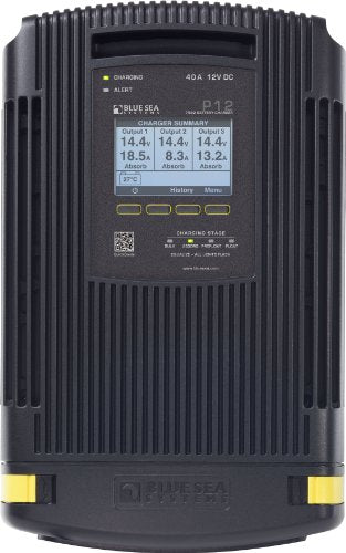 Blue Sea Systems 12V DC 40A P12 Battery Charger Blue