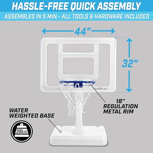 GoSports Splash Hoop ELITE Pool Basketball Game White