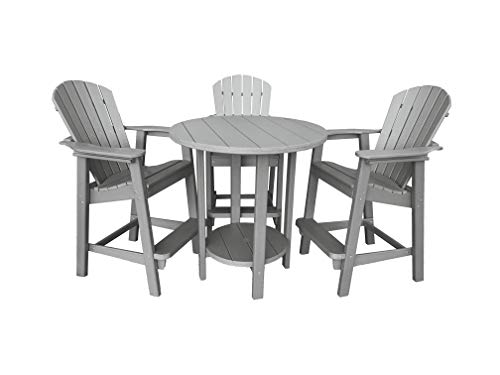 Phat Tommy Outdoor High Top Table and Chairs Set Grey