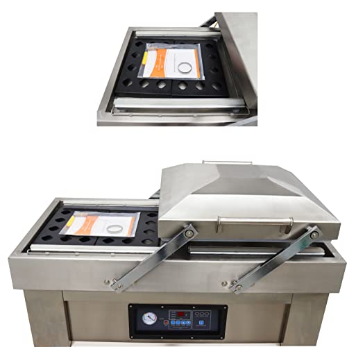 INTSUPERMAI Two Chamber Vacuum Sealer Stainless Steel Food Packaging Machine 21.8inch