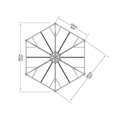 Palram Canopia Monaco 15x13 Hexagon Gazebo Gray