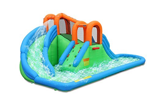 Bounceland Island Water Park Water Slide Green Blue