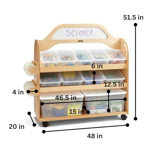 Jonti-Craft STEAM Multimedia Cart Natural Wood