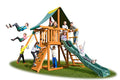 Best in Backyards Solid Cedar Wood Swing Set Jungle Gym Green & Yellow Components