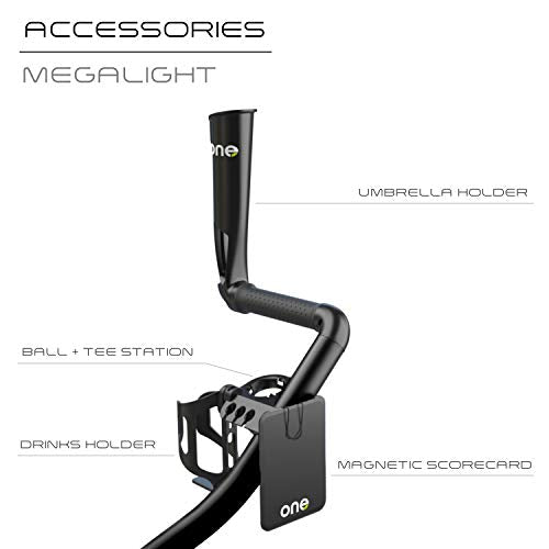 WishboneOne Golf Trolley Push-Pull Cart Megalite 3 Wheel Black